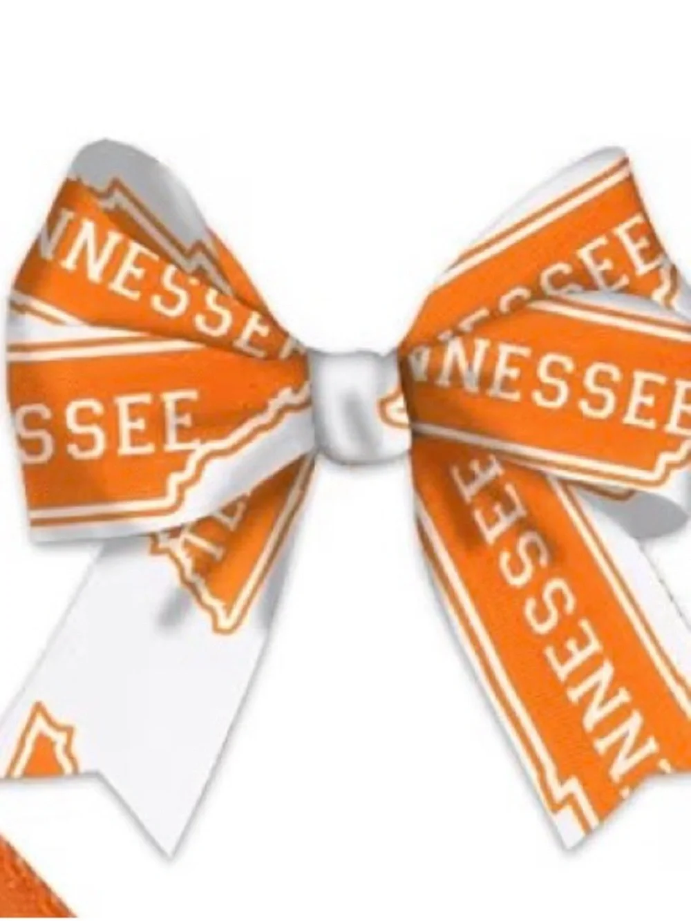 Tennessee Printed White & Orange Gift Ribbon Bow - Home Party Supplies